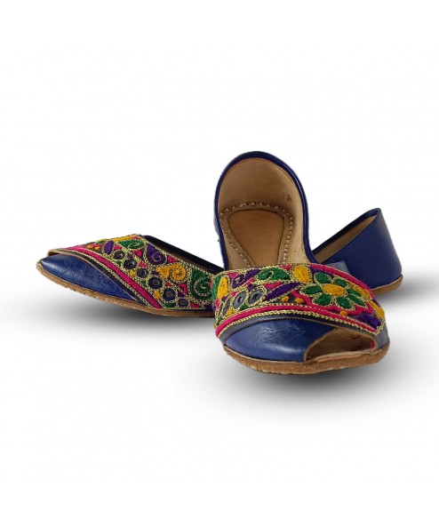 LADIES KHUSA BLUE WITH MULTI COLOR